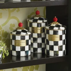 Courtly Check Enamel Canister - Large|MacKenzie-Childs Hot