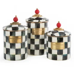 Courtly Check Enamel Canister - Large|MacKenzie-Childs Hot