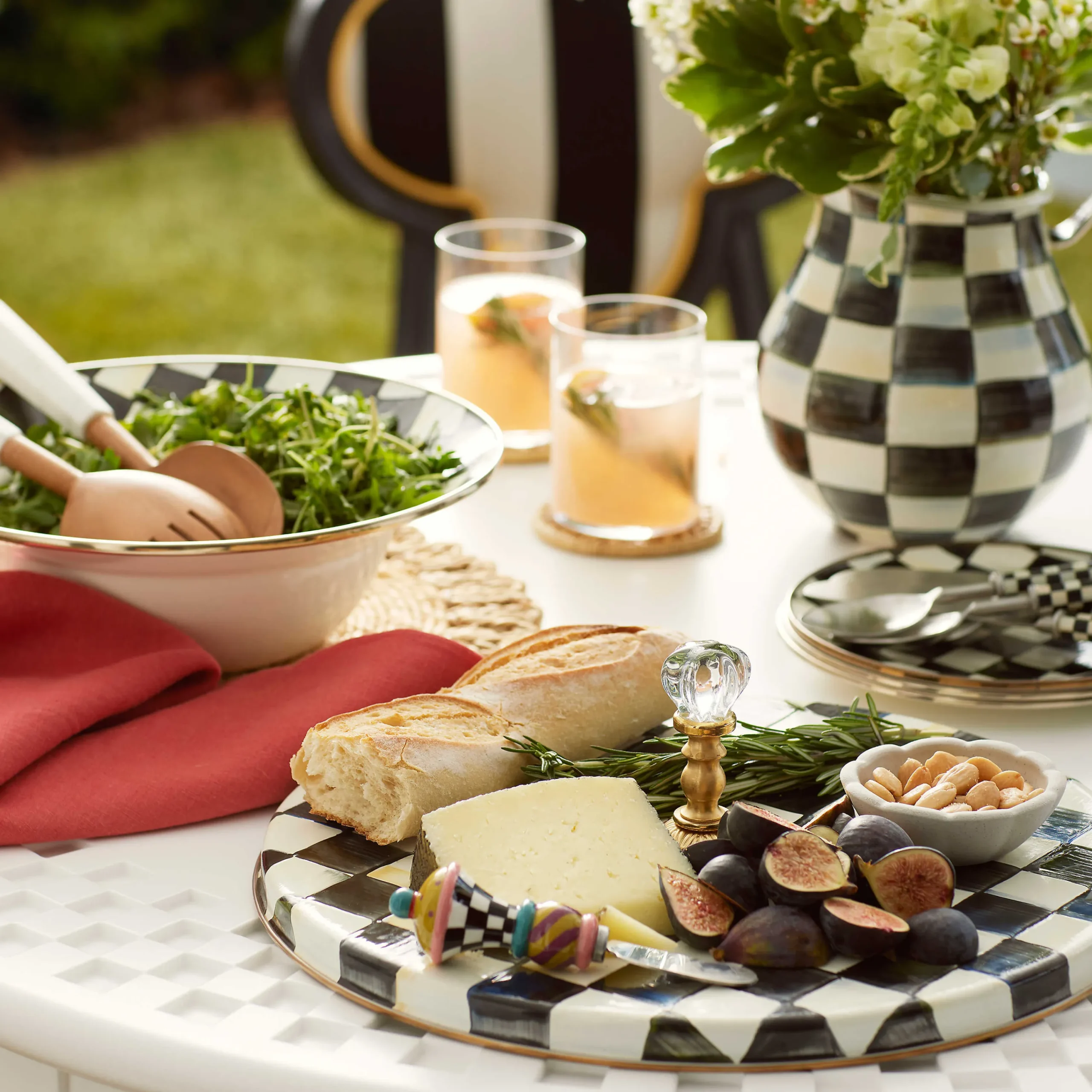 Courtly Check Enamel Cheese Course|MacKenzie-Childs Outlet