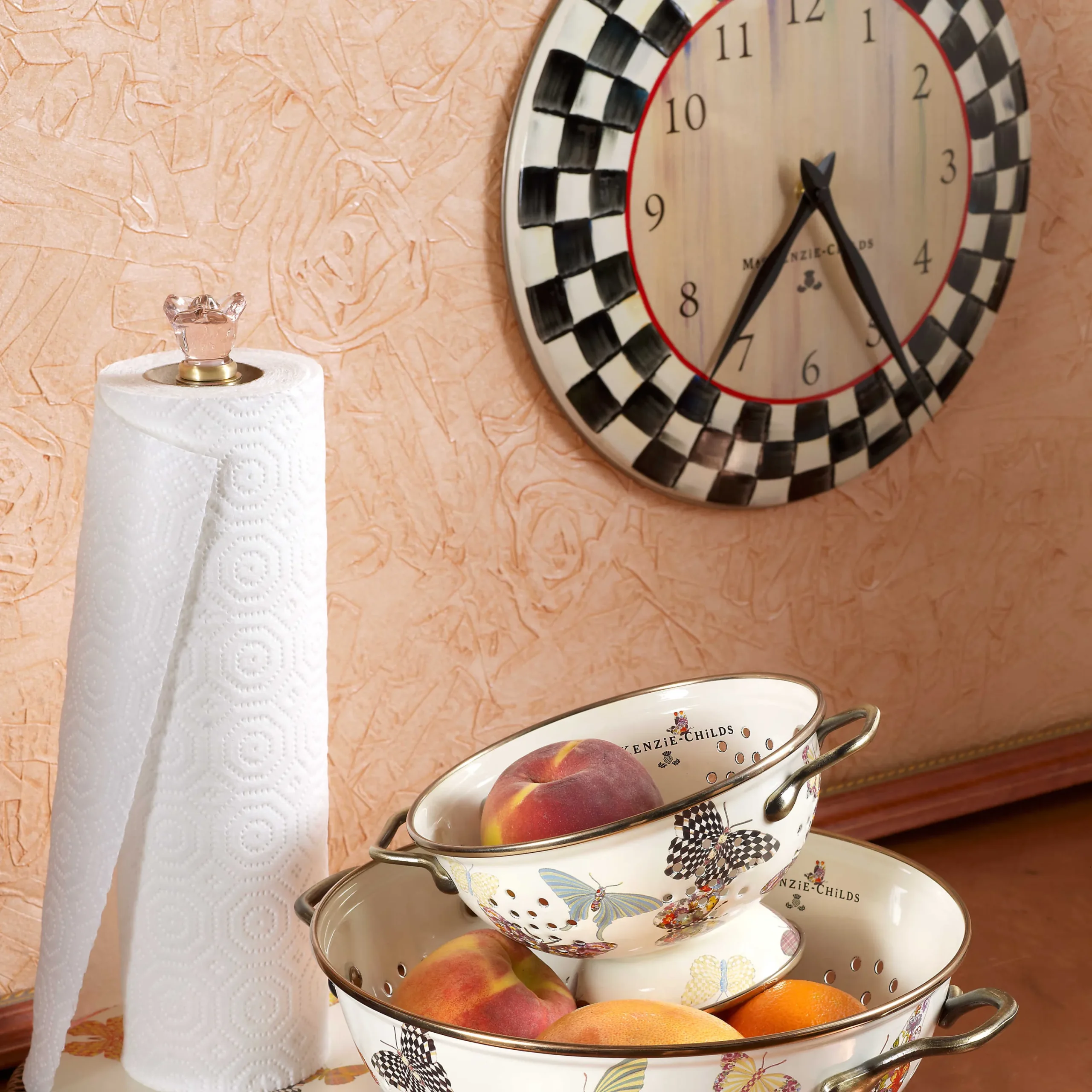 Courtly Check Enamel Clock|MacKenzie-Childs