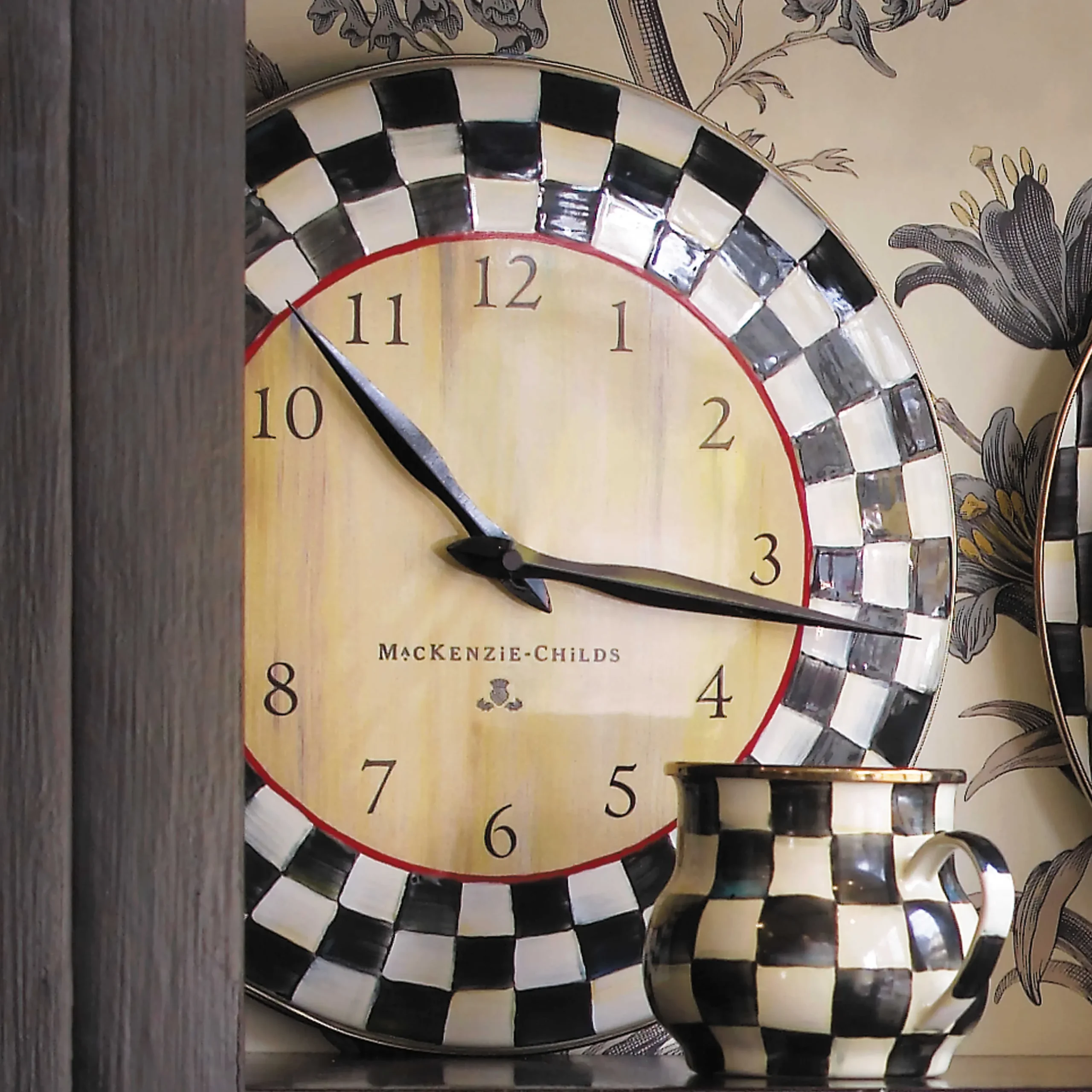 Courtly Check Enamel Clock|MacKenzie-Childs