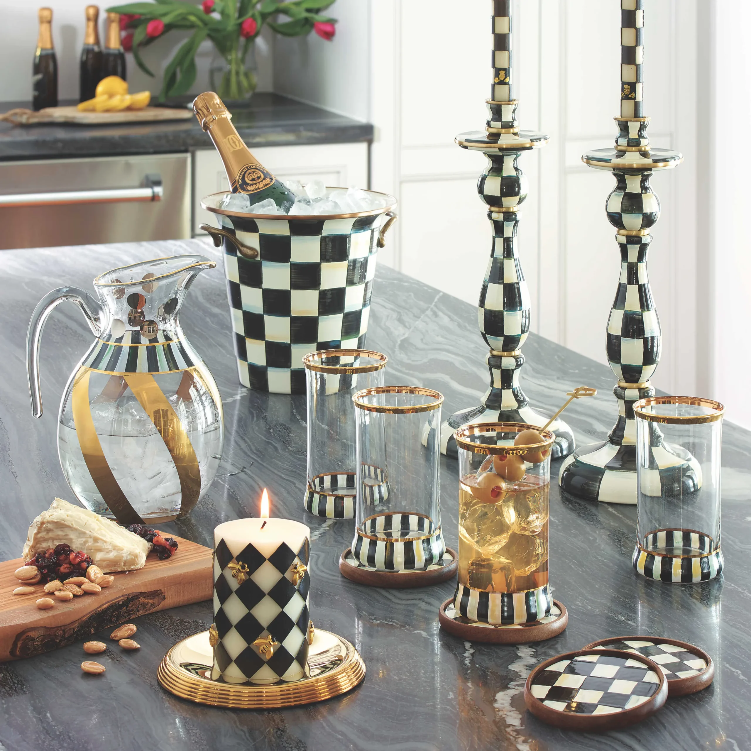 Courtly Check Enamel Coasters - Set Of 4|MacKenzie-Childs Best