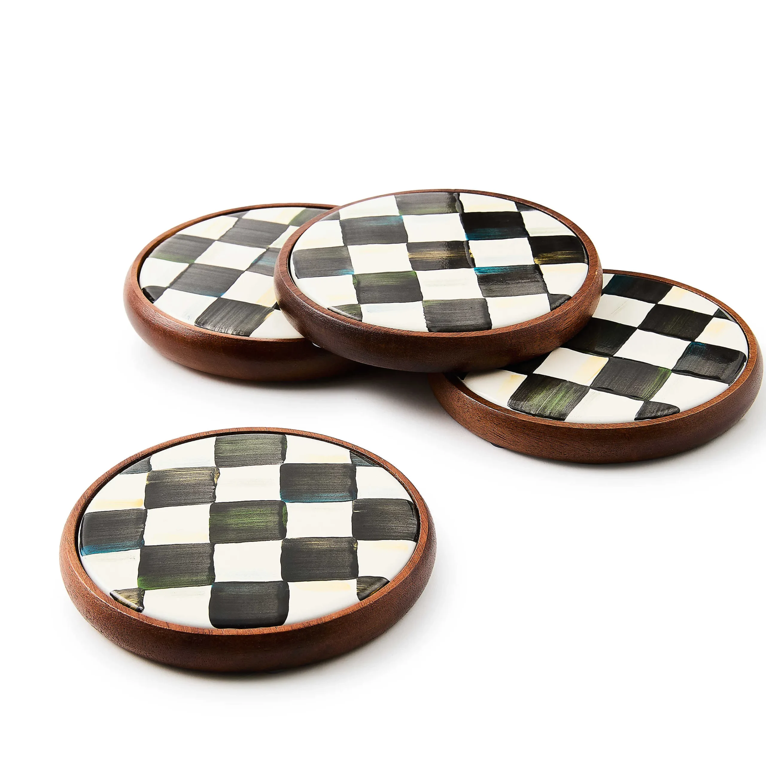 Courtly Check Enamel Coasters - Set Of 4|MacKenzie-Childs Best