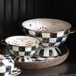 Courtly Check Enamel Colander - Small|MacKenzie-Childs Clearance