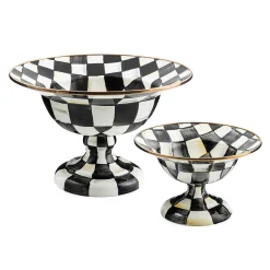 Courtly Check Enamel Compote - Large|MacKenzie-Childs Outlet