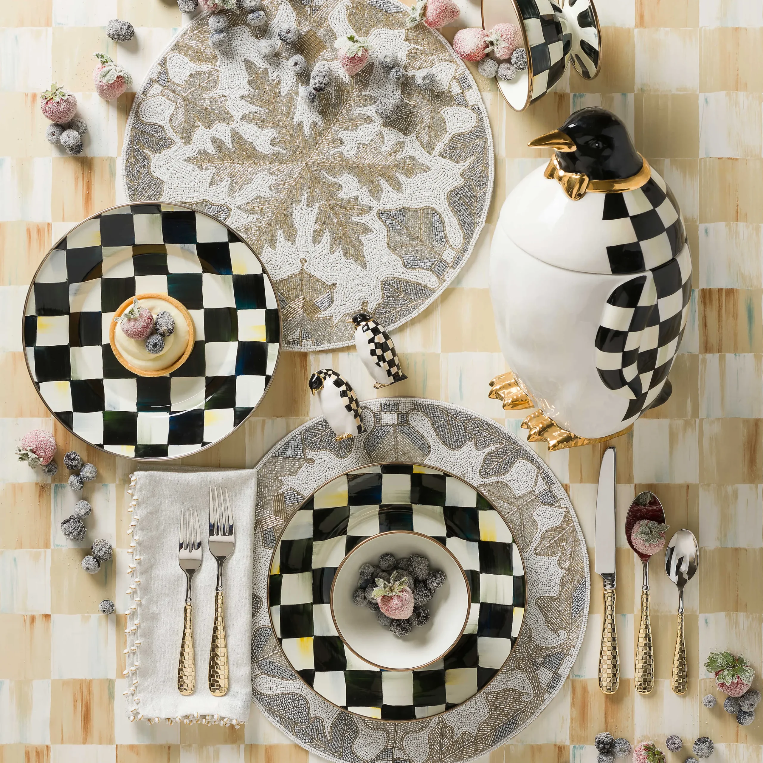 Courtly Check Enamel Dinner Plate|MacKenzie-Childs New