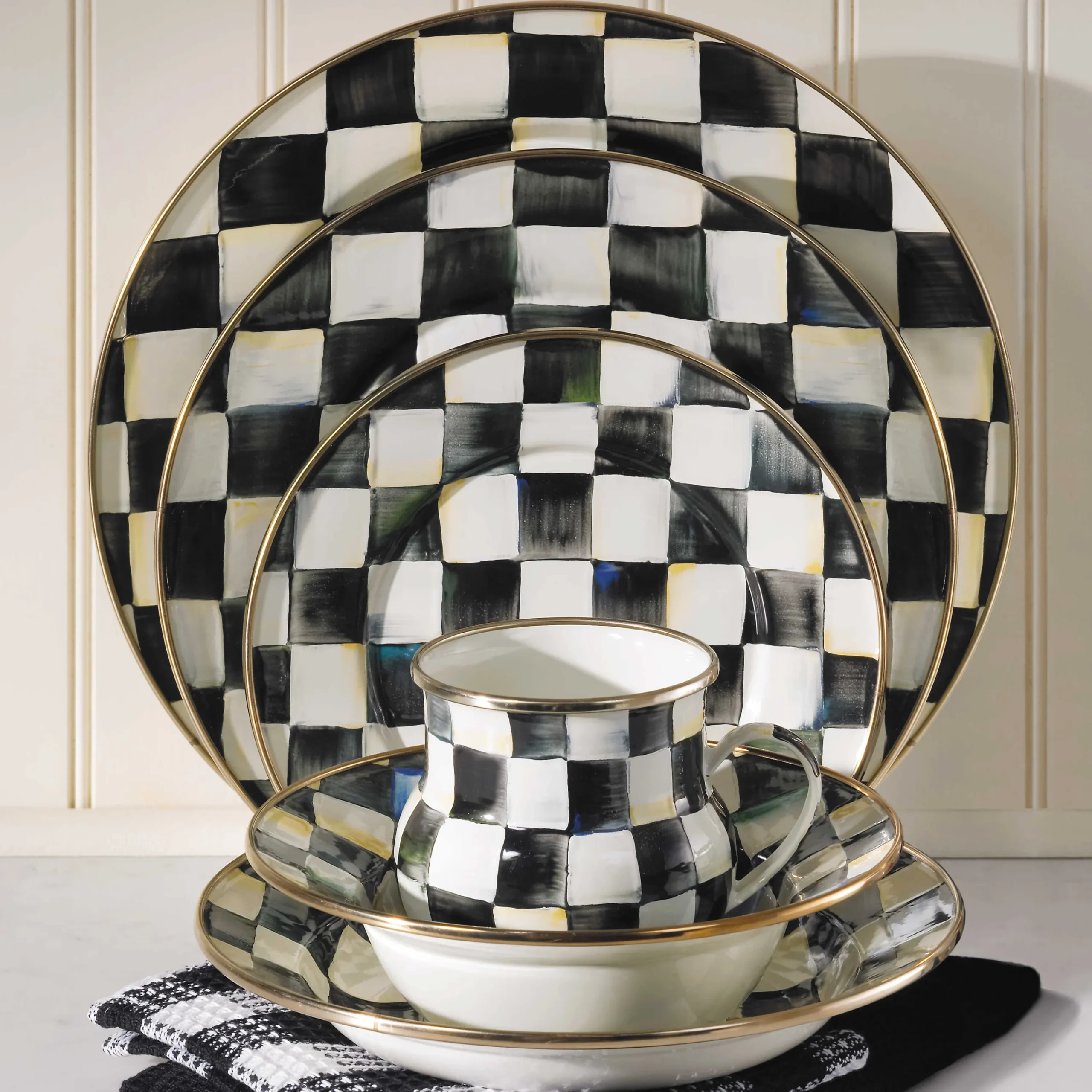 Courtly Check Enamel Dinner Plate|MacKenzie-Childs New