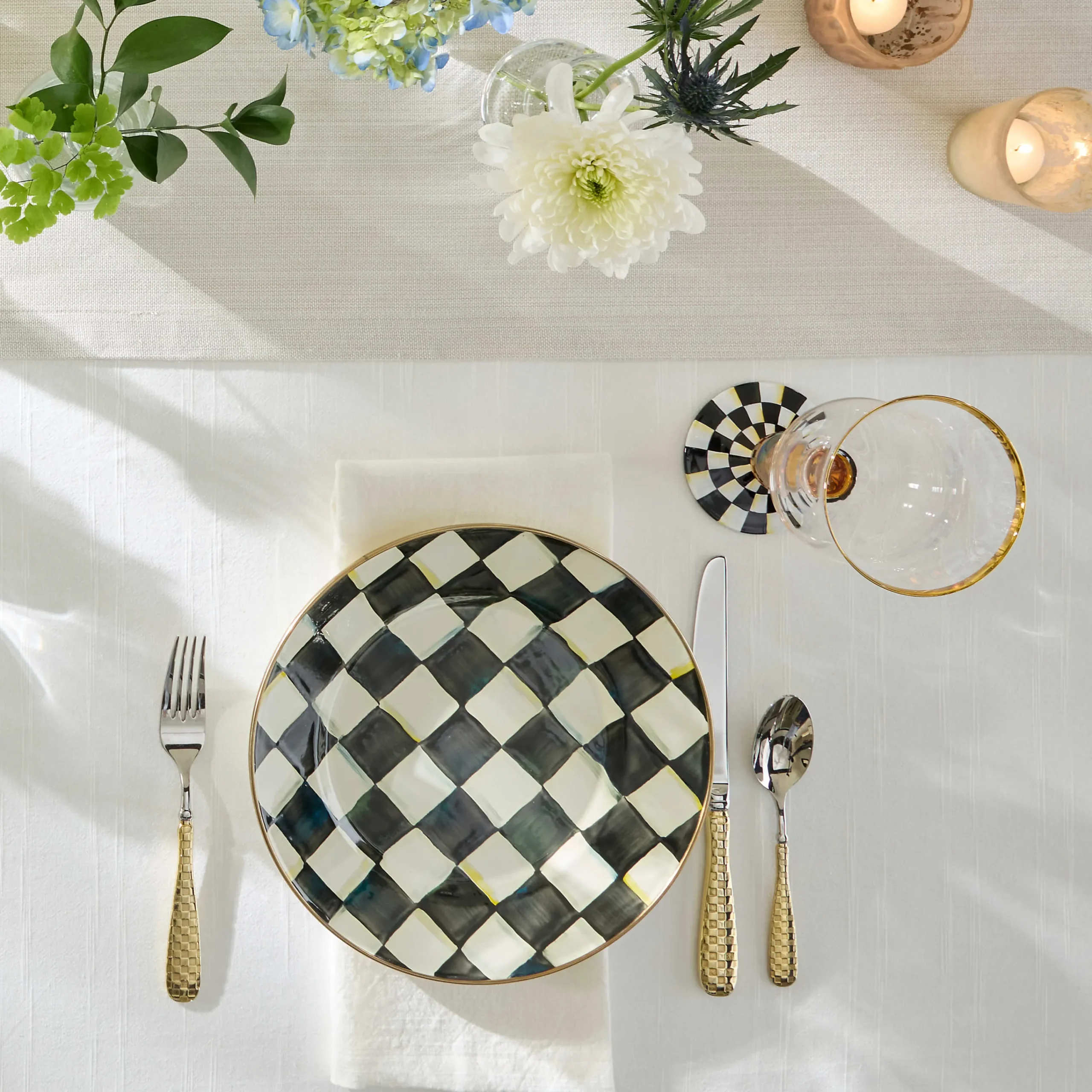 Courtly Check Enamel Dinner Plate|MacKenzie-Childs New