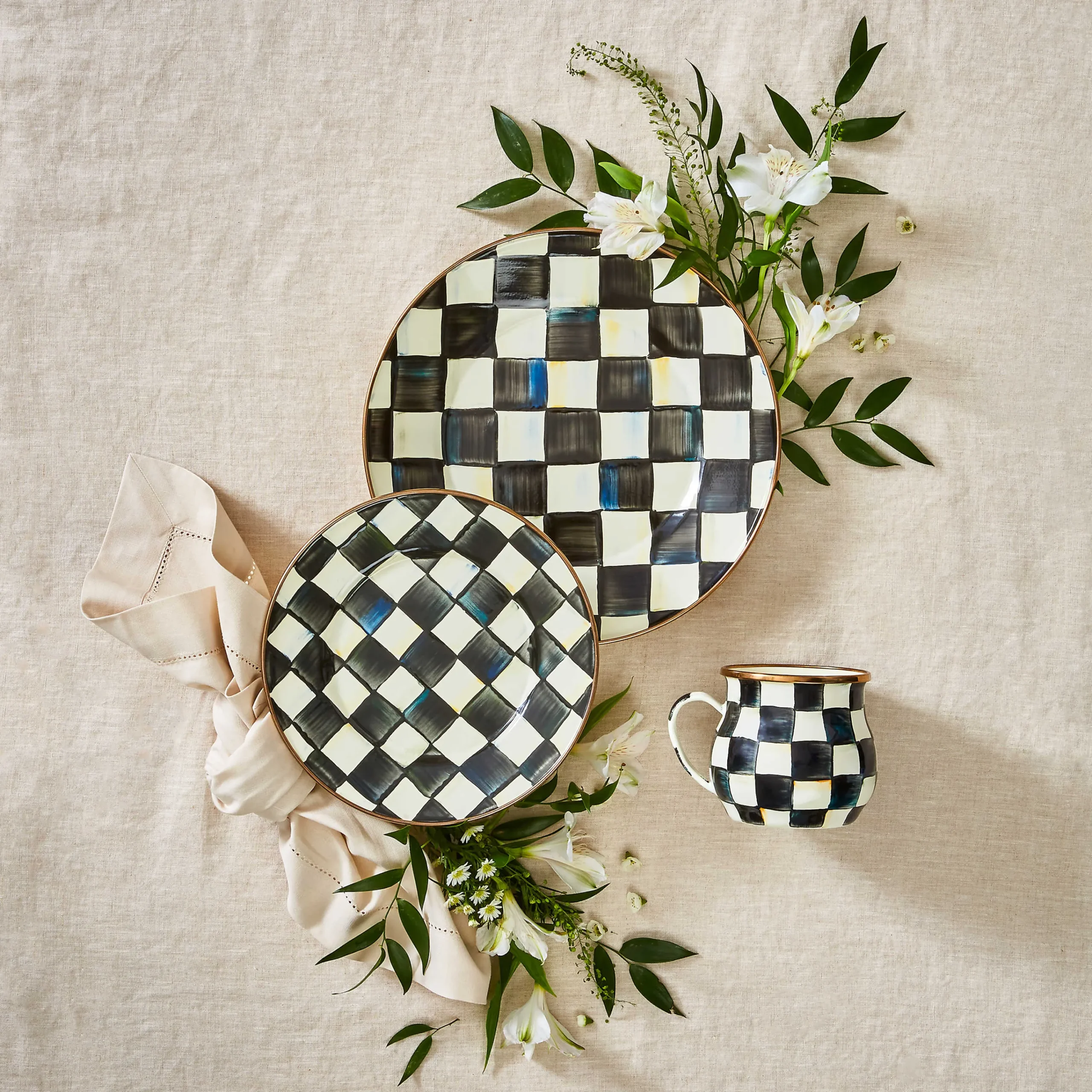 Courtly Check Enamel Dinner Plate|MacKenzie-Childs New