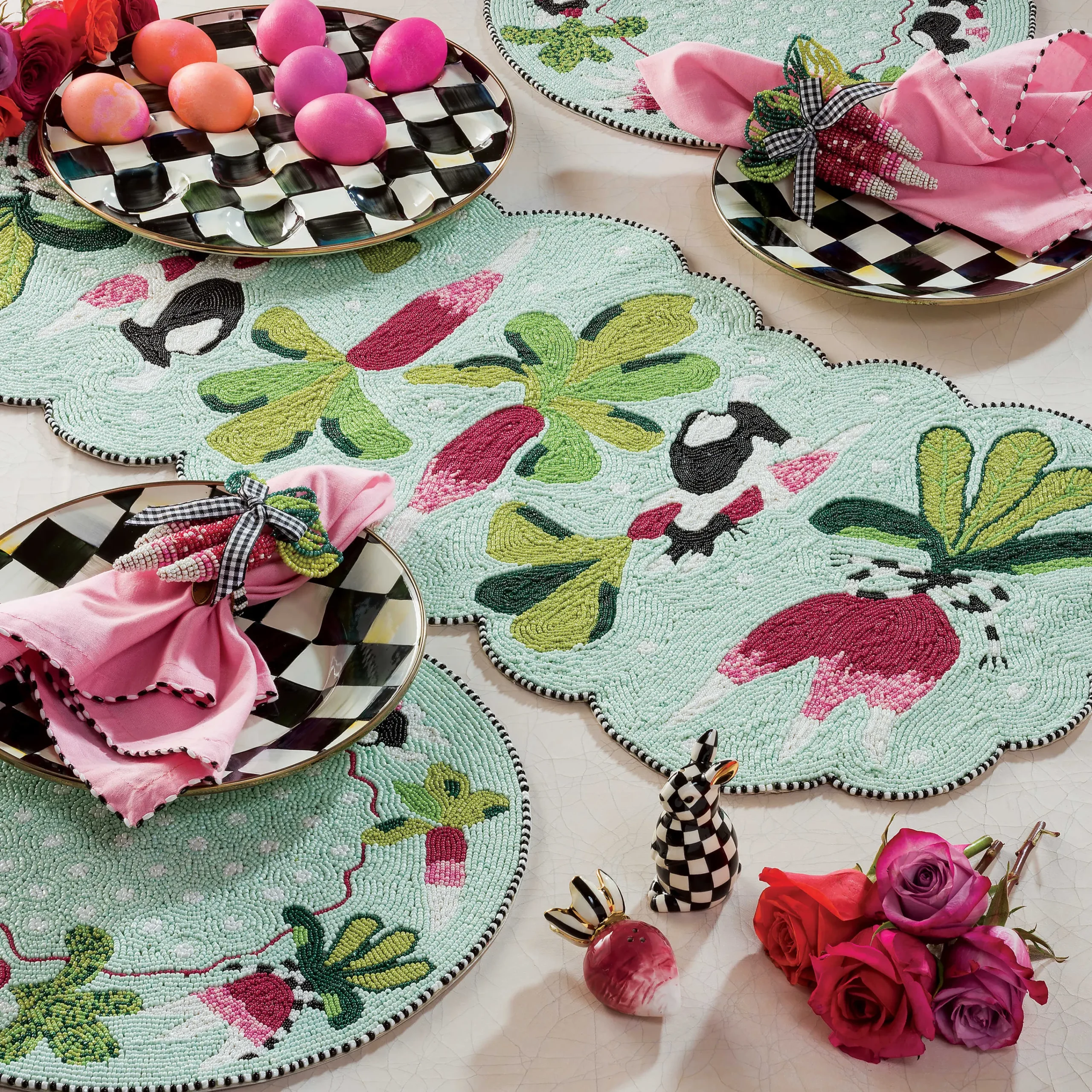 Courtly Check Enamel Egg Plate|MacKenzie-Childs New
