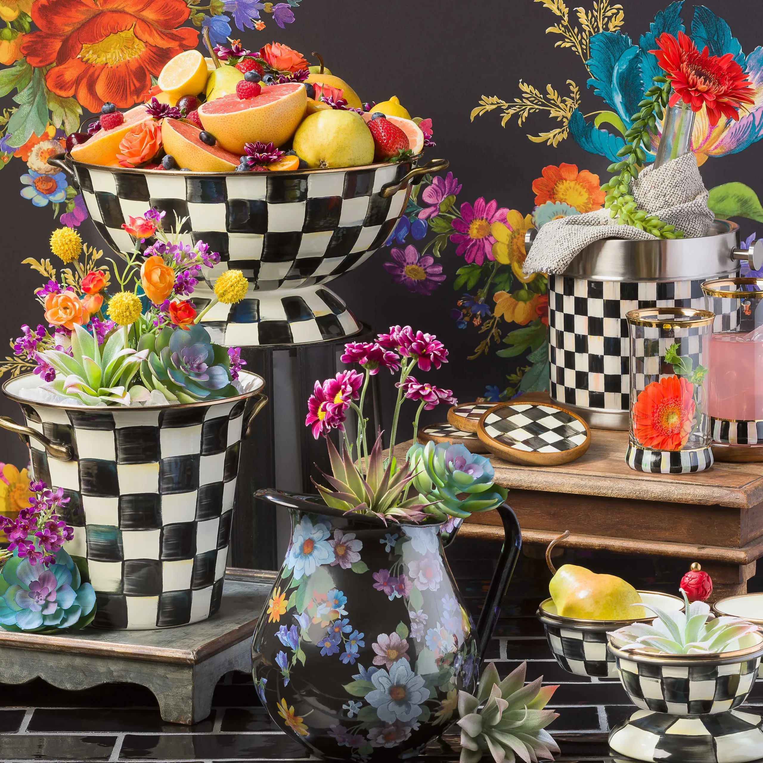 Courtly Check Enamel Everything Bowl|MacKenzie-Childs Discount
