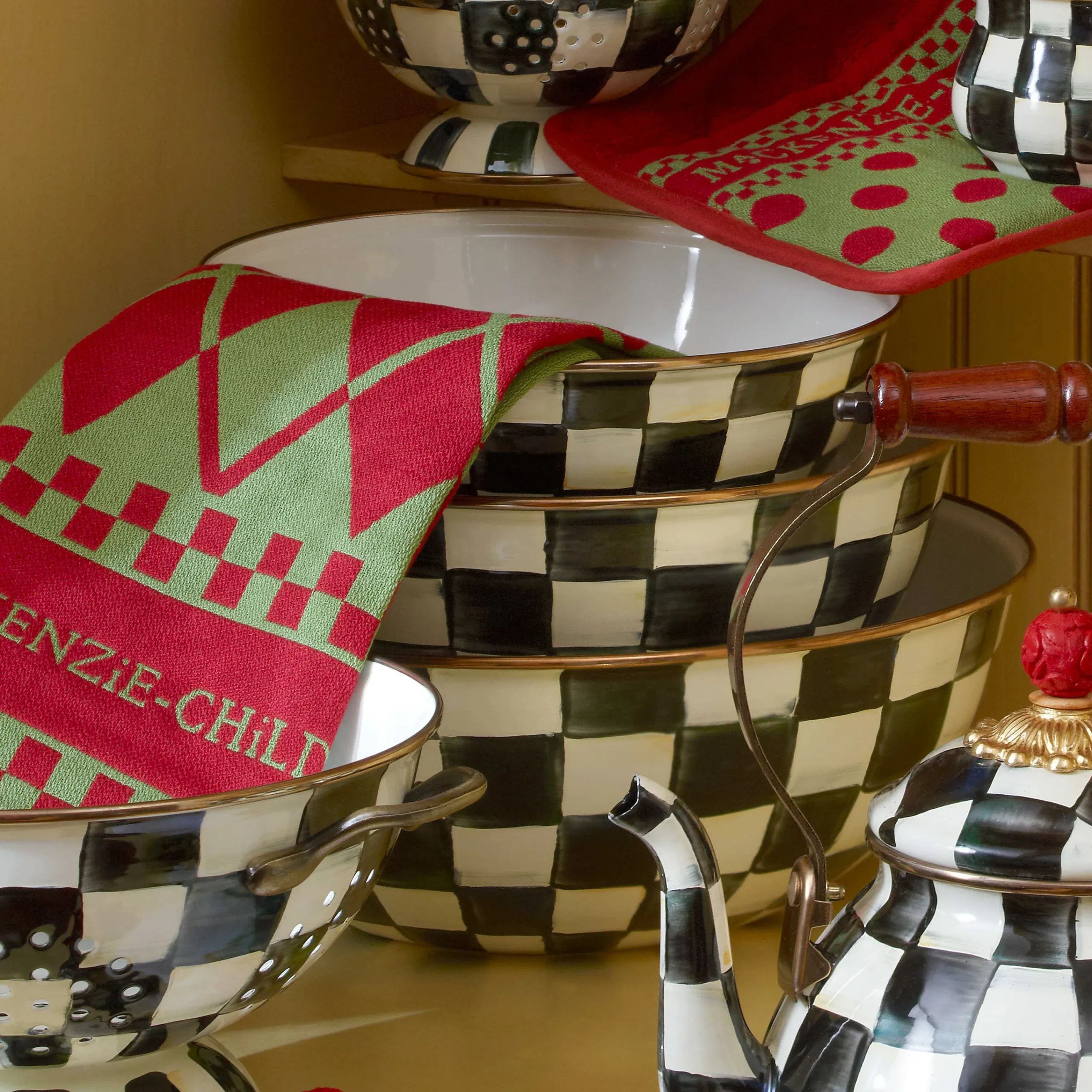 Courtly Check Enamel Everyday Bowl - Medium|MacKenzie-Childs Sale