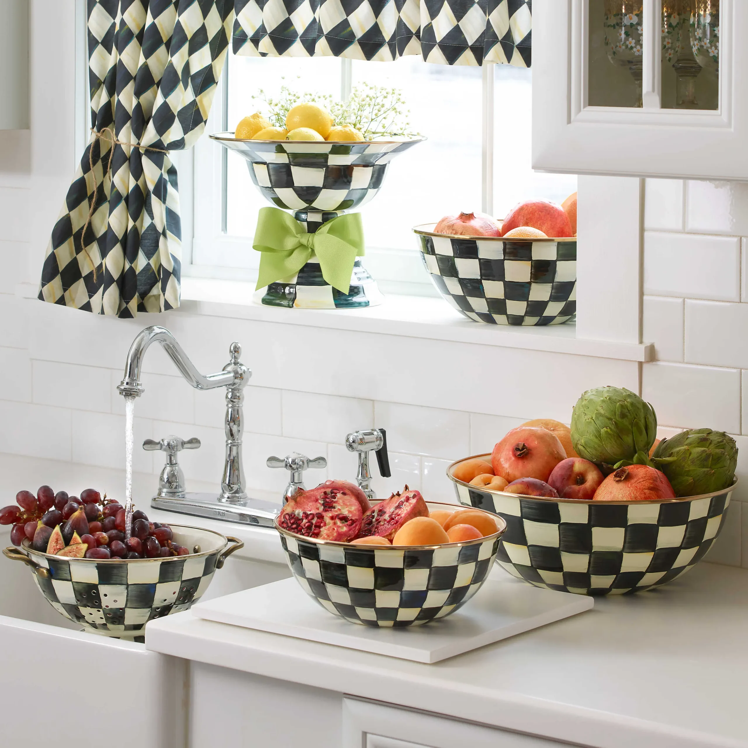 Courtly Check Enamel Everyday Bowl - Extra Large|MacKenzie-Childs Online