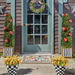 Courtly Check Enamel Garden Pot - Extra Large|MacKenzie-Childs Outlet