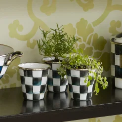 Courtly Check Enamel Herb Pots - Set Of 3|MacKenzie-Childs Best