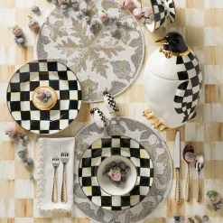 Courtly Check Enamel Ice Cream Dish|MacKenzie-Childs Clearance