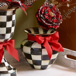 Courtly Check Enamel Large Vase - Red Bow|MacKenzie-Childs Hot