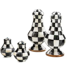 Courtly Check Enamel Large Salt & Pepper Shakers|MacKenzie-Childs Clearance