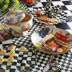 Courtly Check Enamel Large Salt & Pepper Shakers|MacKenzie-Childs Clearance