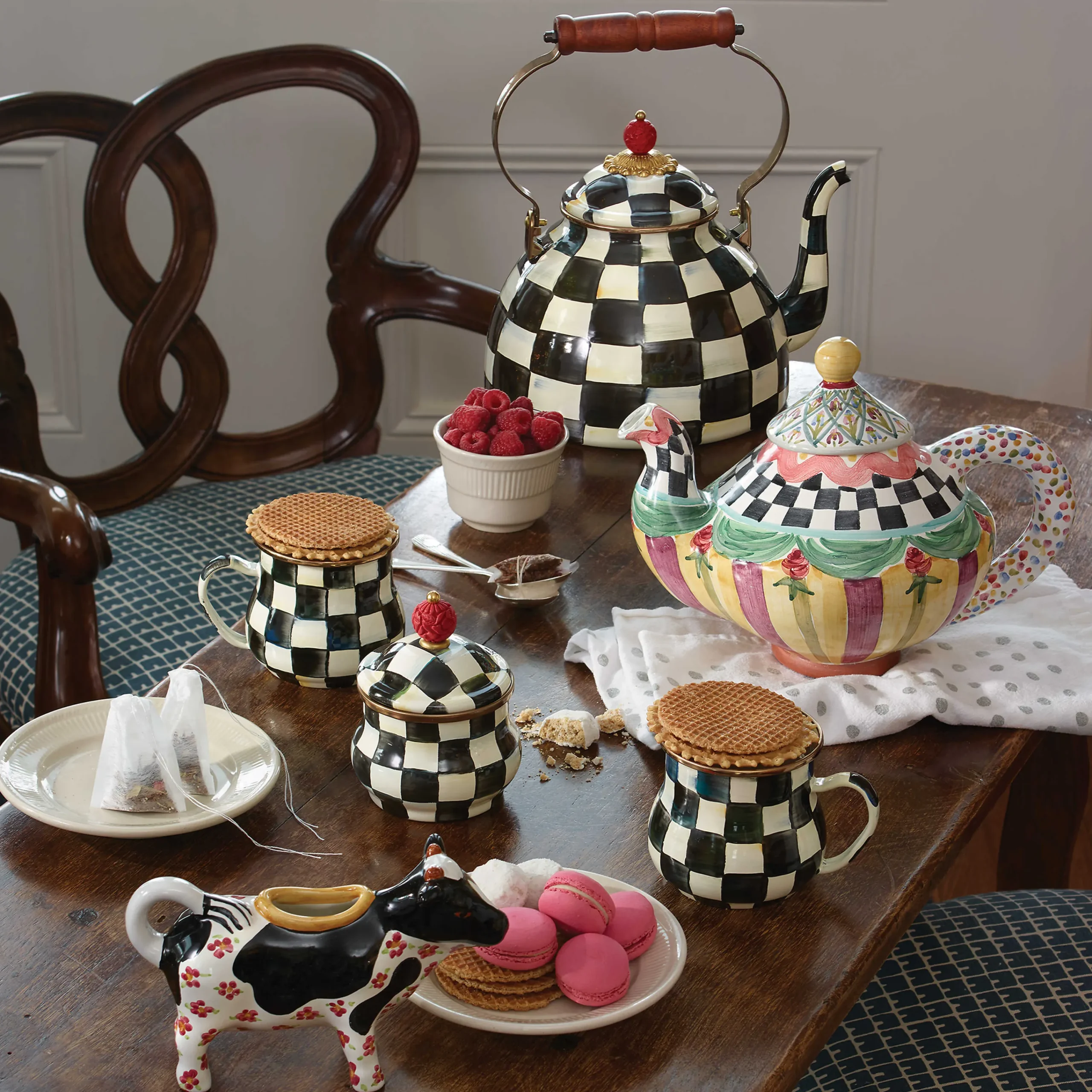 Courtly Check Enamel Lidded Sugar Bowl|MacKenzie-Childs Discount