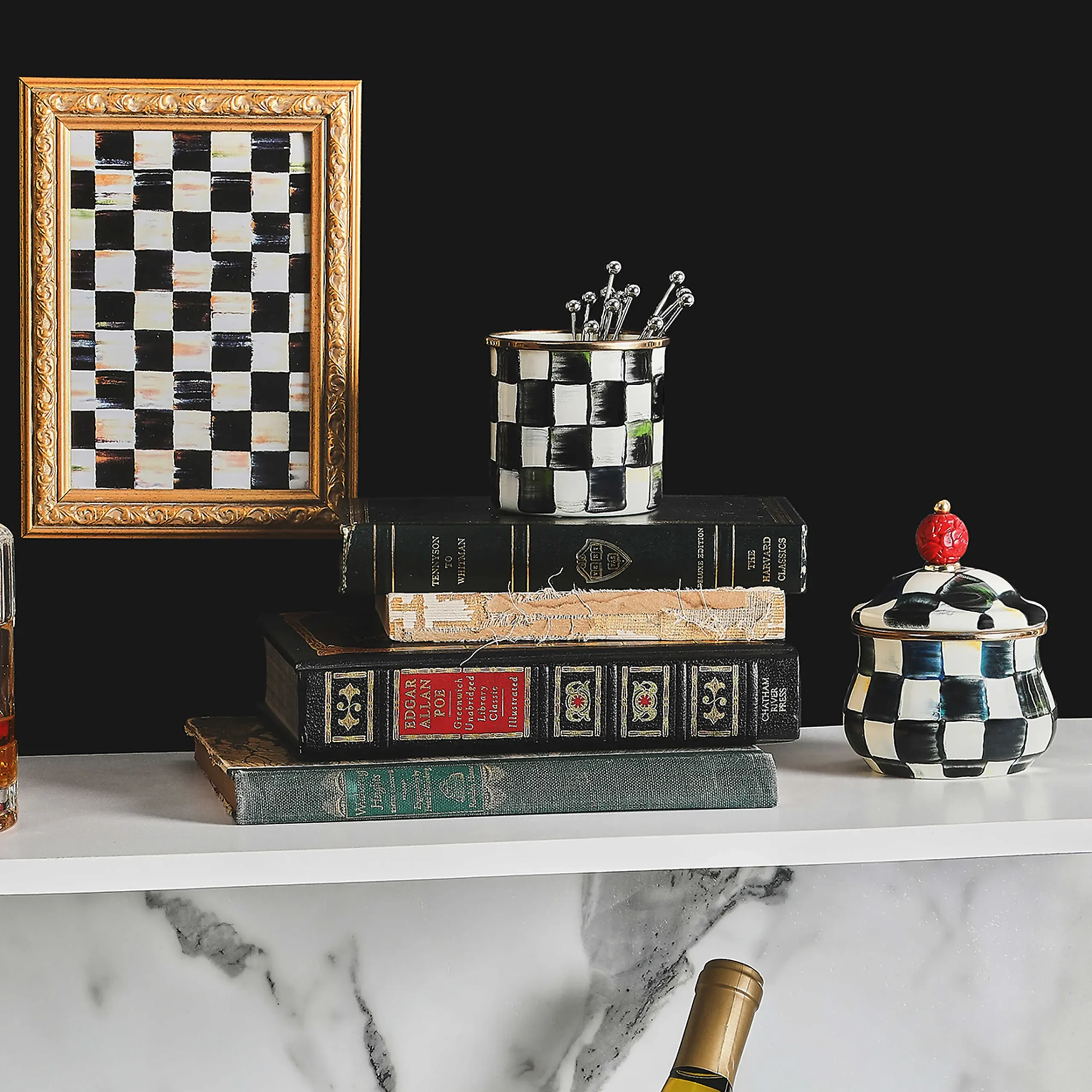Courtly Check Enamel Lidded Sugar Bowl|MacKenzie-Childs Discount