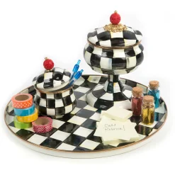 Courtly Check Enamel Lidded Sugar Bowl|MacKenzie-Childs Discount