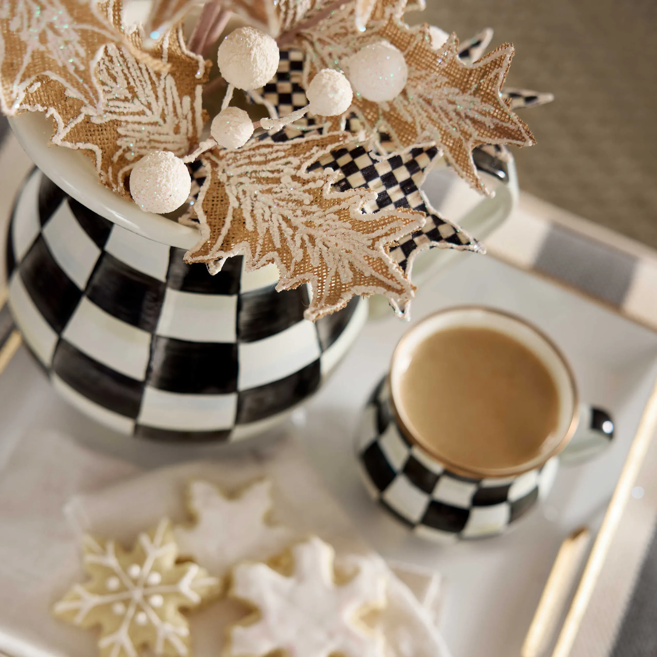 Courtly Check Enamel Mug|MacKenzie-Childs New