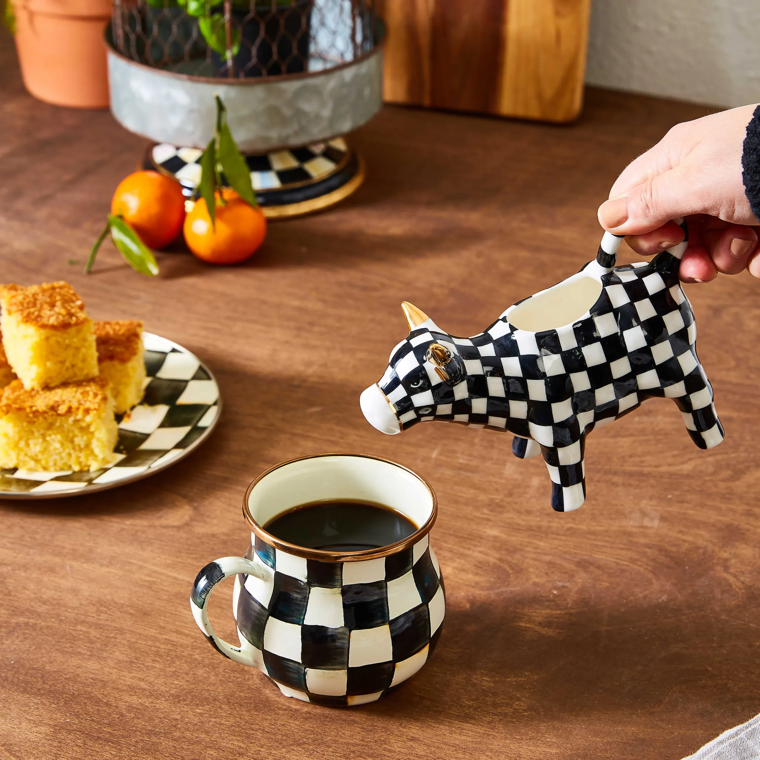 Courtly Check Enamel Mug|MacKenzie-Childs New