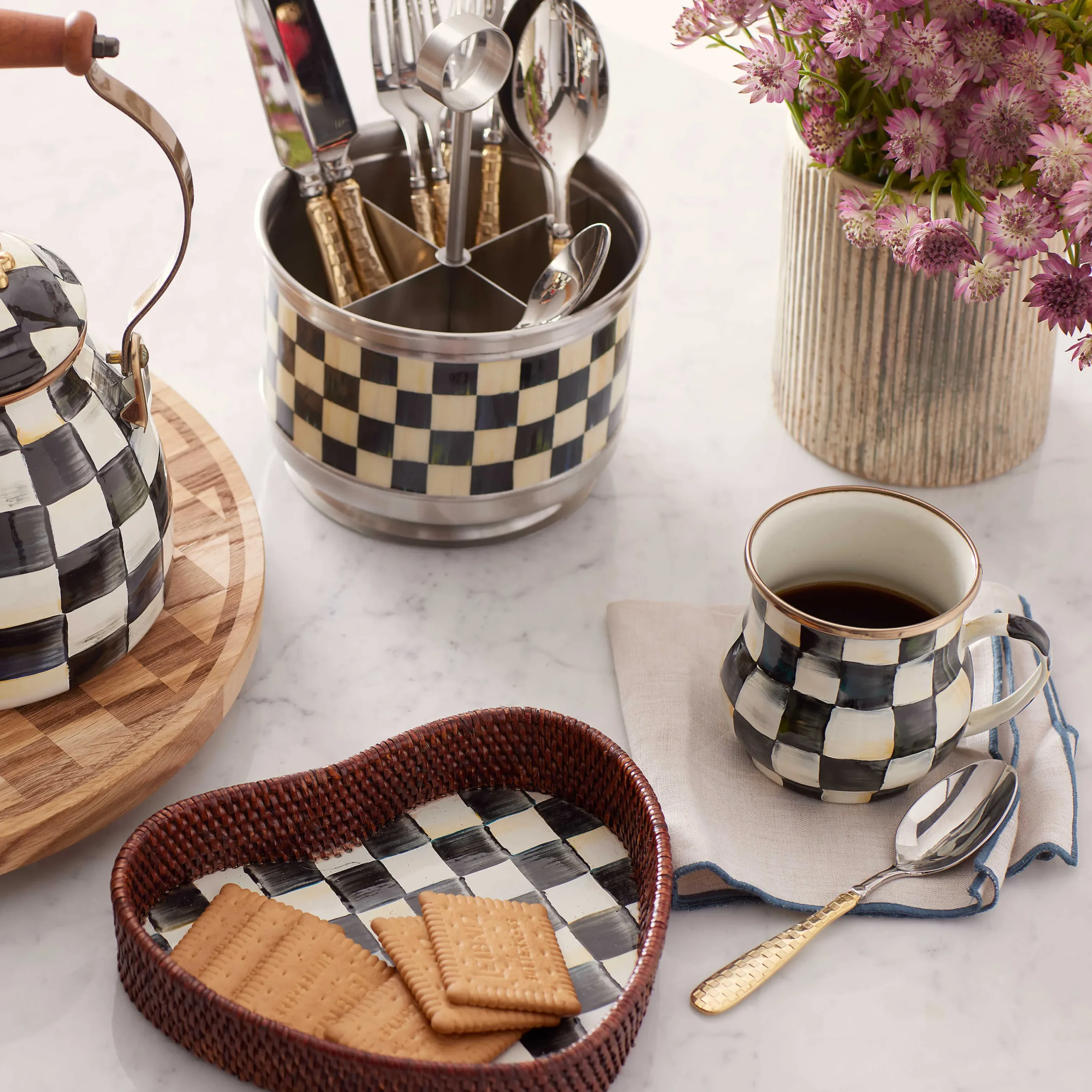 Courtly Check Enamel Mug|MacKenzie-Childs New