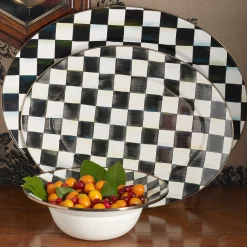 Courtly Check Enamel Oval Platter - Medium|MacKenzie-Childs Sale