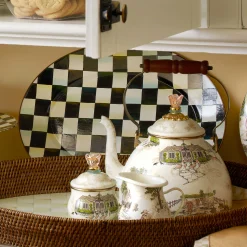 Courtly Check Enamel Oval Platter - Medium|MacKenzie-Childs Sale