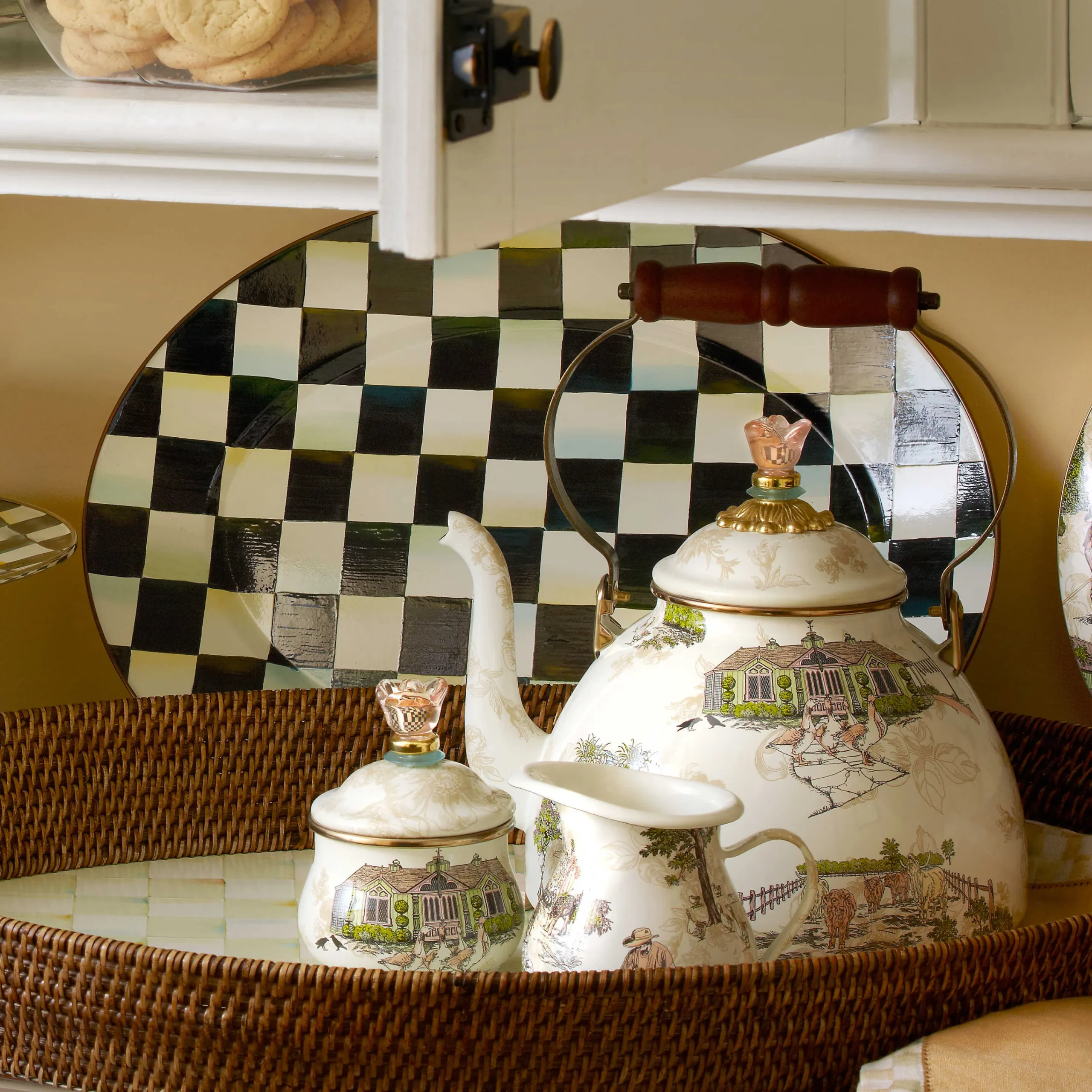 Courtly Check Enamel Oval Platter - Medium|MacKenzie-Childs Sale
