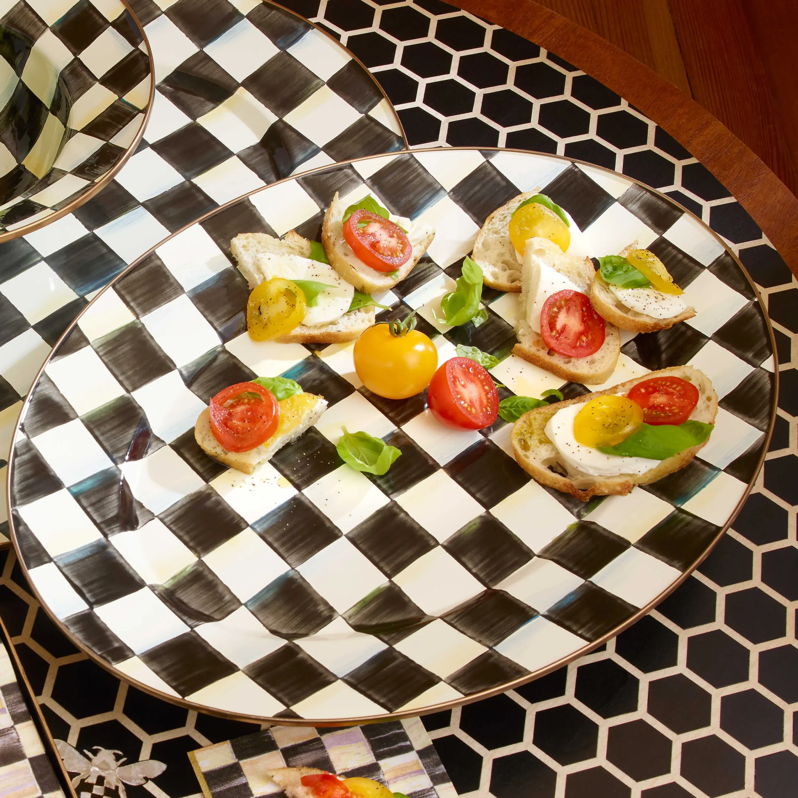 Courtly Check Enamel Oval Platter - Medium|MacKenzie-Childs Sale
