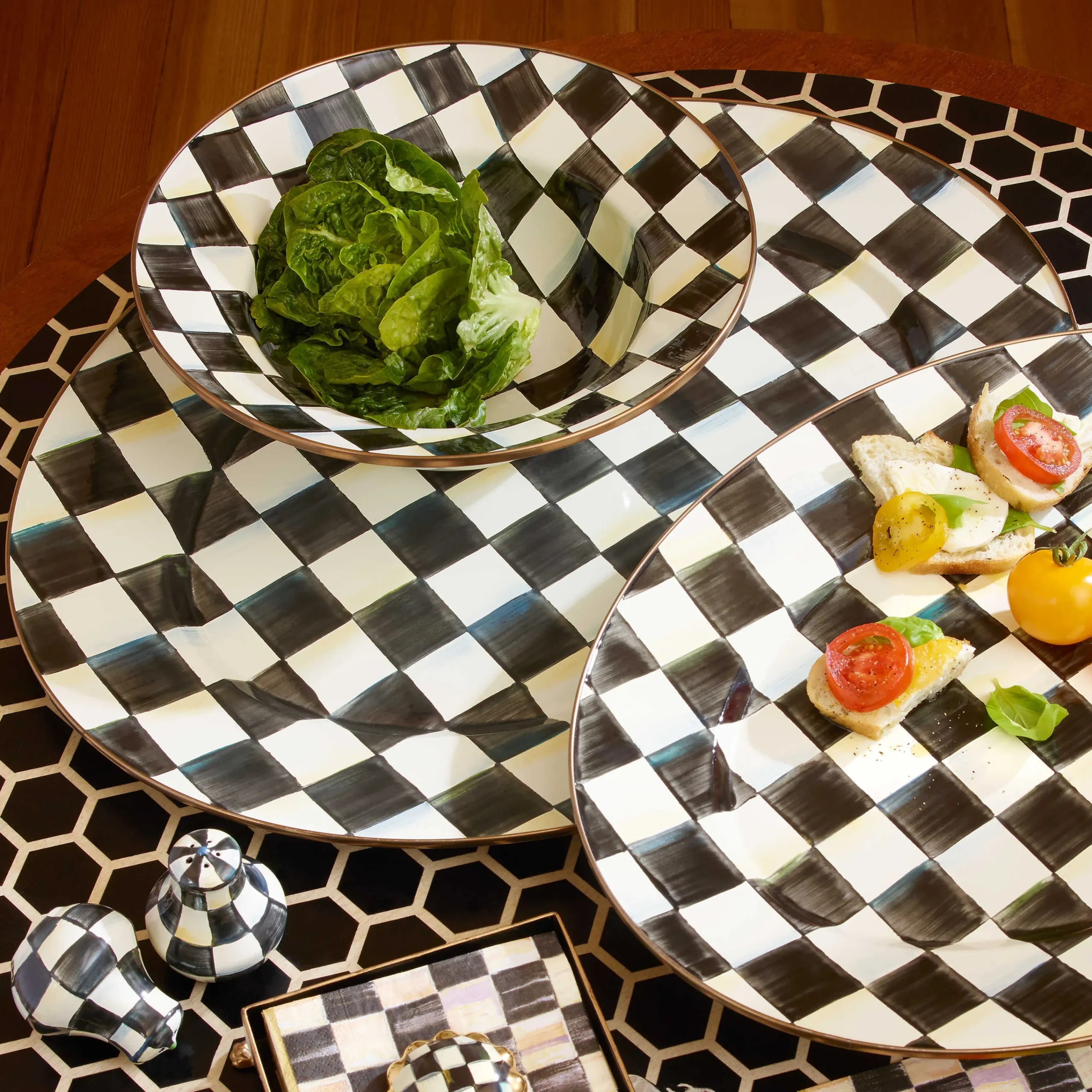 Courtly Check Enamel Oval Platter - Large|MacKenzie-Childs Sale