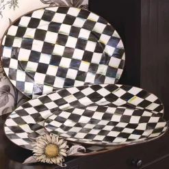 Courtly Check Enamel Oval Platter - Small|MacKenzie-Childs Clearance