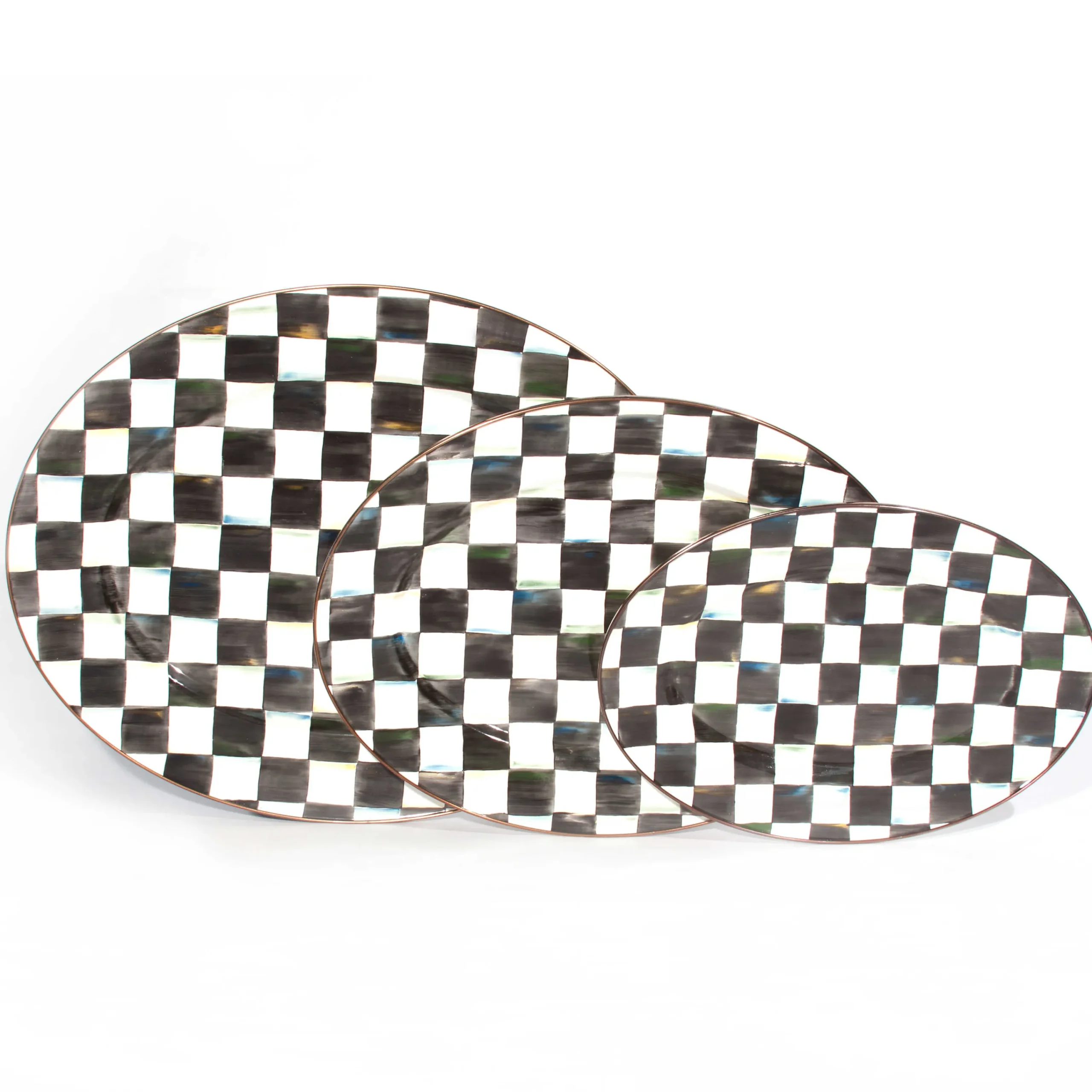 Courtly Check Enamel Oval Platter - Small|MacKenzie-Childs Clearance