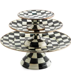 Courtly Check Enamel Pedestal Platter - Mini|MacKenzie-Childs Clearance