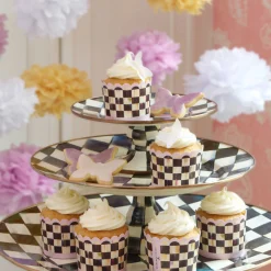Courtly Check Enamel Pedestal Platter - Mini|MacKenzie-Childs Clearance