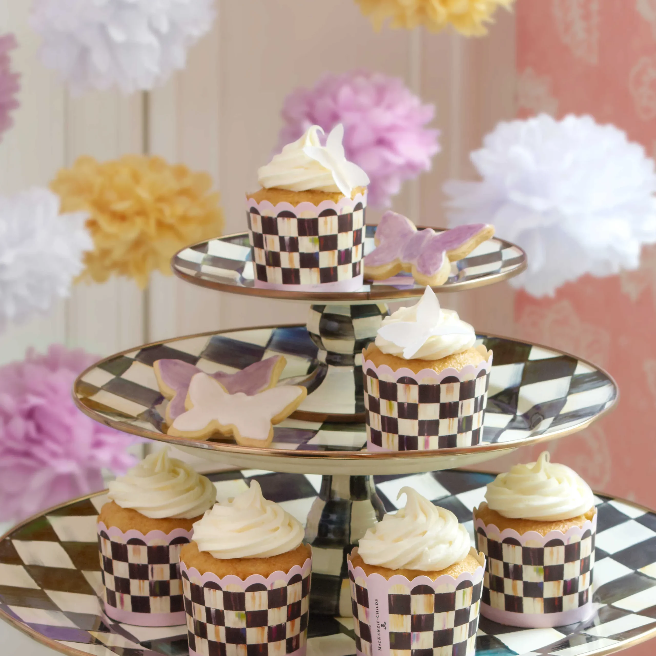 Courtly Check Enamel Pedestal Platter - Mini|MacKenzie-Childs Clearance