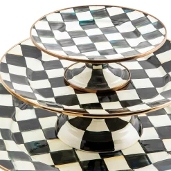 Courtly Check Enamel Pedestal Platter - Large|MacKenzie-Childs Sale