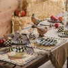 Courtly Check Enamel Petal Salad/Dessert Plate|MacKenzie-Childs Clearance