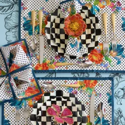 Courtly Check Enamel Petal Salad/Dessert Plate|MacKenzie-Childs Clearance