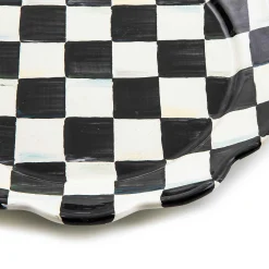 Courtly Check Enamel Petal Salad/Dessert Plate|MacKenzie-Childs Clearance