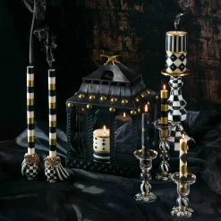 Courtly Check Enamel Pillar Candlestick - Large|MacKenzie-Childs Hot