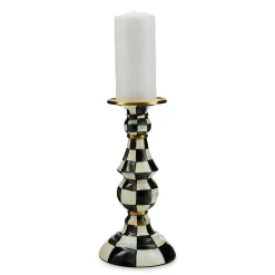 Courtly Check Enamel Pillar Candlestick - Large|MacKenzie-Childs Hot