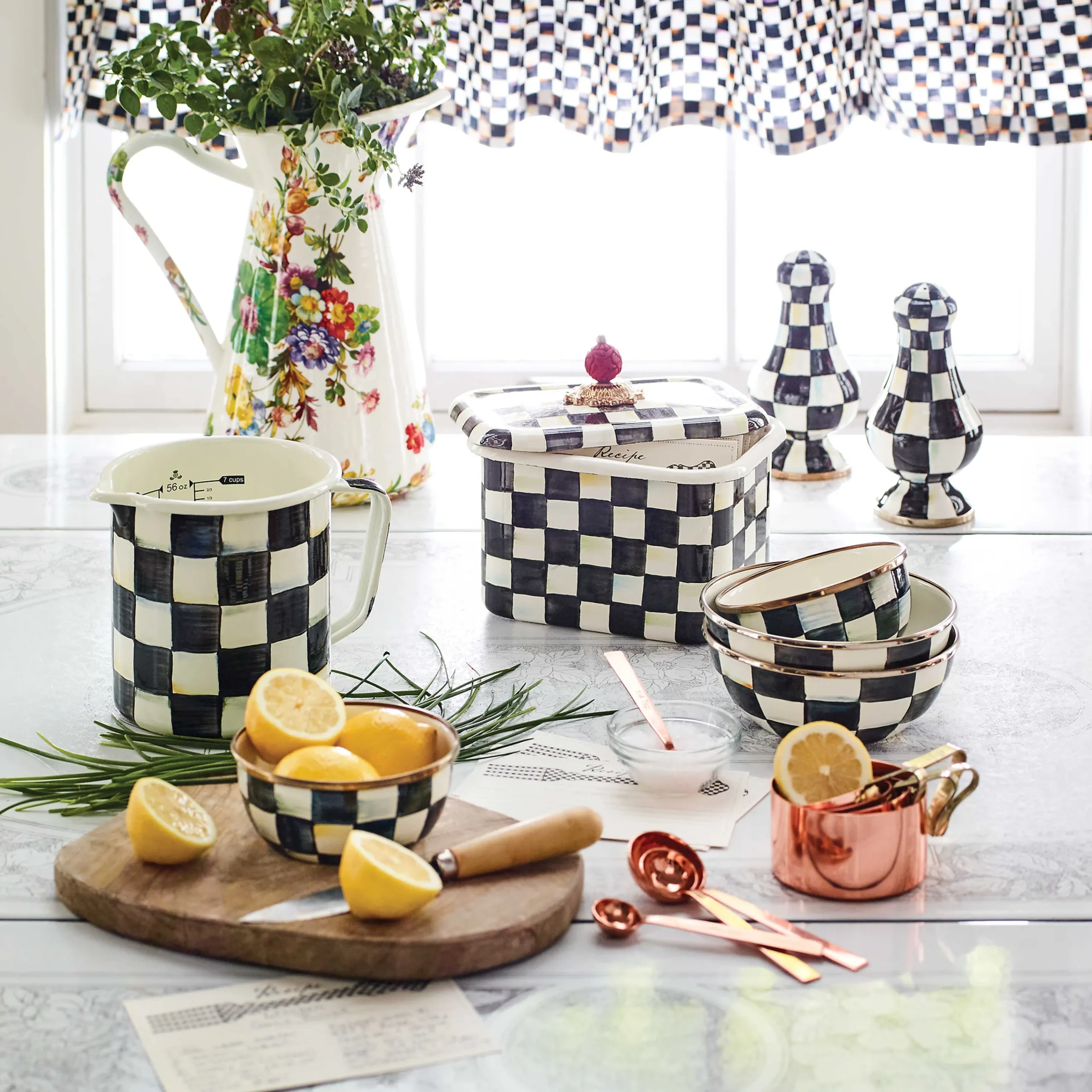 Courtly Check Enamel Pinch Bowl|MacKenzie-Childs