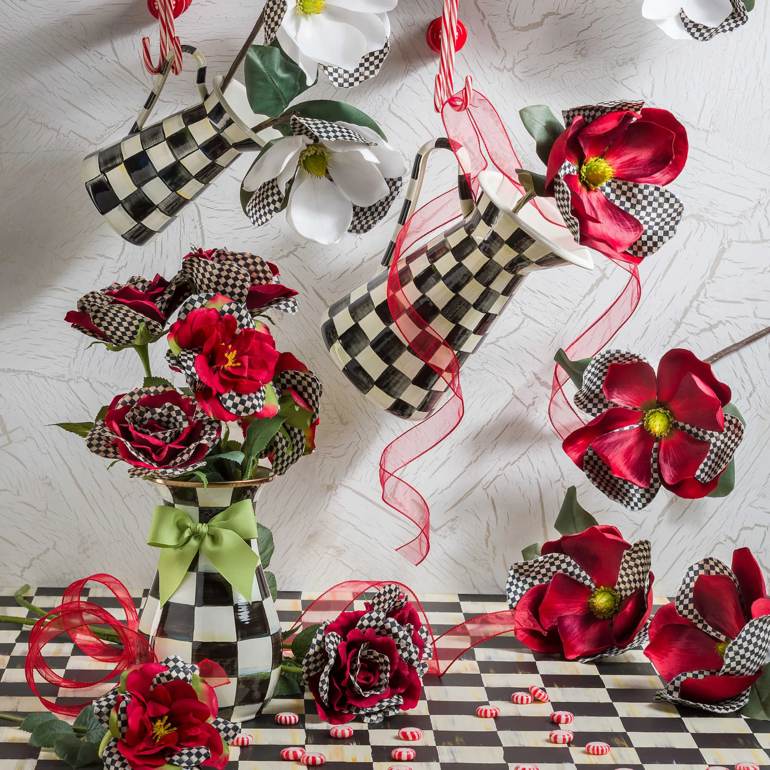 Courtly Check Enamel Practical Pitcher - Large|MacKenzie-Childs Outlet