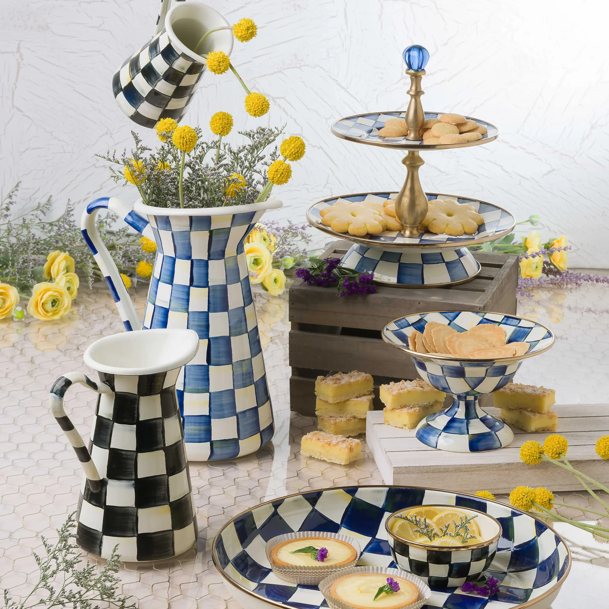 Courtly Check Enamel Practical Pitcher - Small|MacKenzie-Childs Online