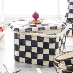 Courtly Check Enamel Recipe Box|MacKenzie-Childs Outlet