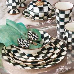 Courtly Check Enamel Salad/Dessert Plate|MacKenzie-Childs Online